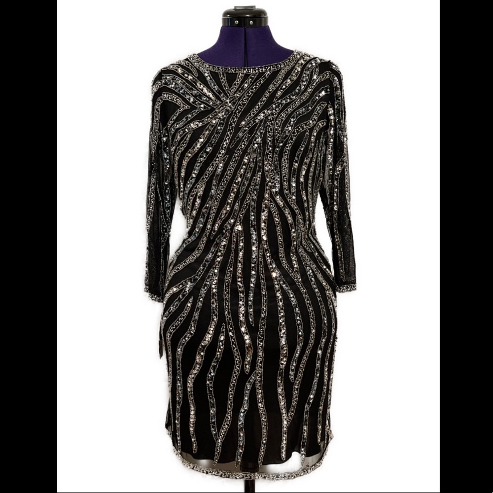 NWT J Kara beaded formal dress, cocktail dress, petite, size 16p, weddin…